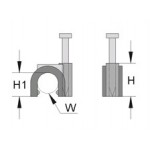 Скоба для крепления кабеля по стандарту ИСО, 2,6-2,75 - 2,0 мм, светло-серый