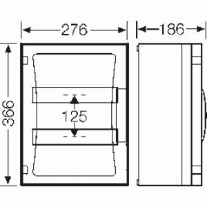 Корпус для модульных автоматических выключателей с боковыми панелями FP 1215